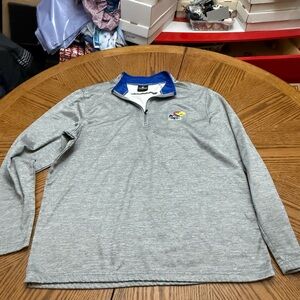 Colosseum Kansas Jayhawks Grey Quarter-Zip Pullover